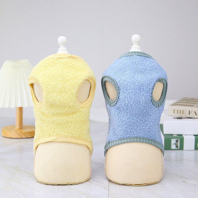 Plyšová vesta, jeseň/zima, bavlnené oblečenie, malý pes, kabát, šteniatko, mačiatko, sveter, roztomilý vzor, zahustené tričko, módna mikina