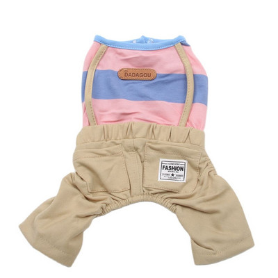 Kombinezon za pse i mačke Široko prugasti dizajn, majica s mačkama i psićem, odjeća za proljeće/ljeto Odjeća