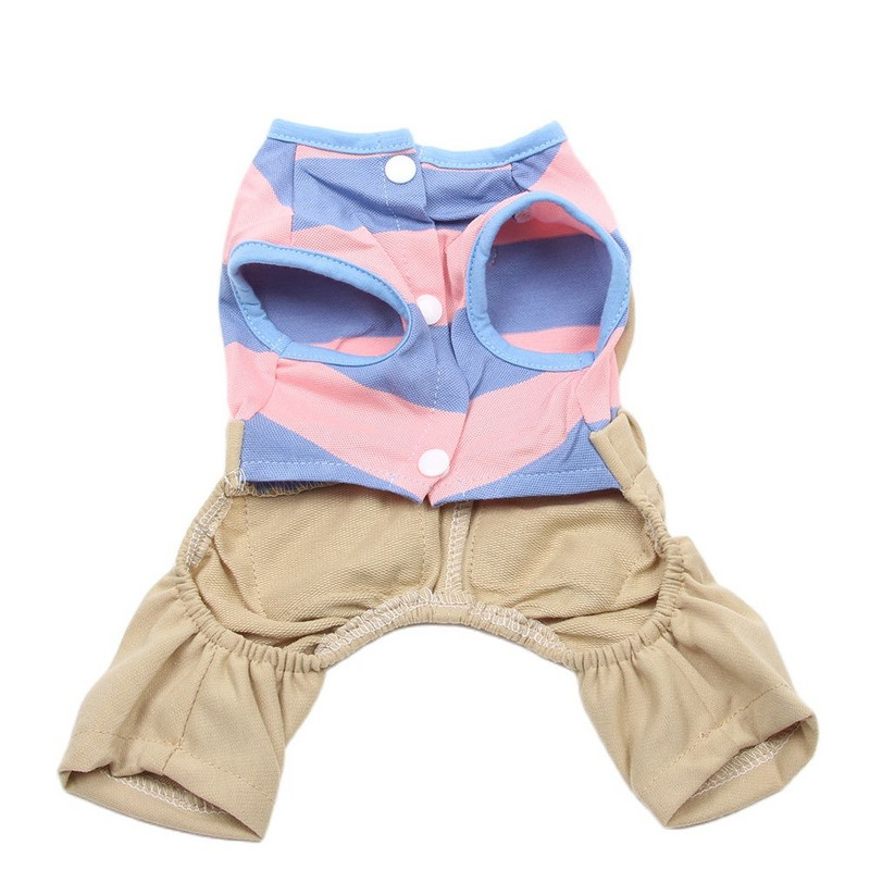 Kombinezon za pse i mačke Široko prugasti dizajn, majica s mačkama i psićem, odjeća za proljeće/ljeto Odjeća