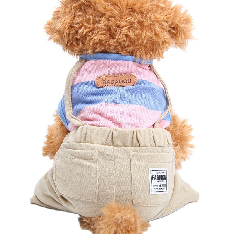 Kombinezon za pse i mačke Široko prugasti dizajn, majica s mačkama i psićem, odjeća za proljeće/ljeto Odjeća