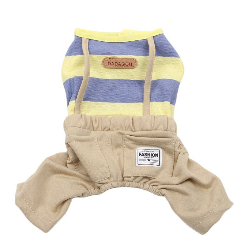 Kombinezon za pse i mačke Široko prugasti dizajn, majica s mačkama i psićem, odjeća za proljeće/ljeto Odjeća