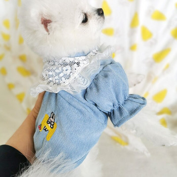 Πολυτελείς δαντέλες ματισμένες μπλούζες κοτλέ για σκύλος γάτα κατοικίδιο πουκάμισο Top Teddy Schnauzer Chihuahua Puppy Girls Summer Princess Ρούχα