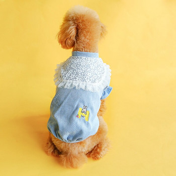 Πολυτελείς δαντέλες ματισμένες μπλούζες κοτλέ για σκύλος γάτα κατοικίδιο πουκάμισο Top Teddy Schnauzer Chihuahua Puppy Girls Summer Princess Ρούχα