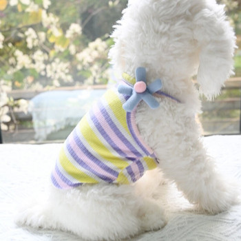 Ins Pet Dog Ρούχα για σκύλους Ρούχα Ζεστά Γιλέκο σκύλου Πουκάμισο Puppy Cat Ρούχα για κουτάβι Ριγέ παλτό για κατοικίδια Ρούχα Macaron Γιλέκο
