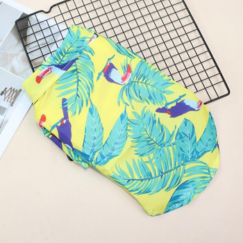 Καλοκαιρινό πουκάμισο με στάμπα Hawaii Beach Flower για σκύλους Λεπτό κοντομάνικο πουκάμισο για κουτάβι Κοστούμια για γάτα Ανοιξιάτικα ρούχα για κατοικίδια