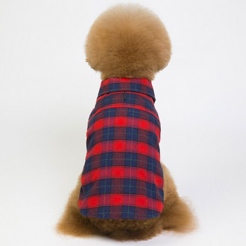 Νέα ρούχα για κατοικίδια, ρούχα για σκύλους με δύο πόδια teddy γαλλικό μπουλντόγκ Πομερανίας τσιουάουα πουκάμισο σκύλου καρό ρούχα