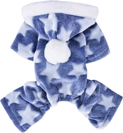 Pehme Thermal Coral Velvet Dog Pidžaama Kutsika Onesie Stars Pattern Winter Doggie Jumpsuit väikestele koertele Chihuahua Yorkie riided