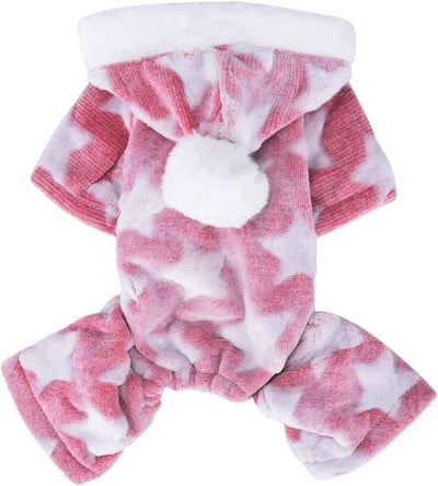 Pehme Thermal Coral Velvet Dog Pidžaama Kutsika Onesie Stars Pattern Winter Doggie Jumpsuit väikestele koertele Chihuahua Yorkie riided
