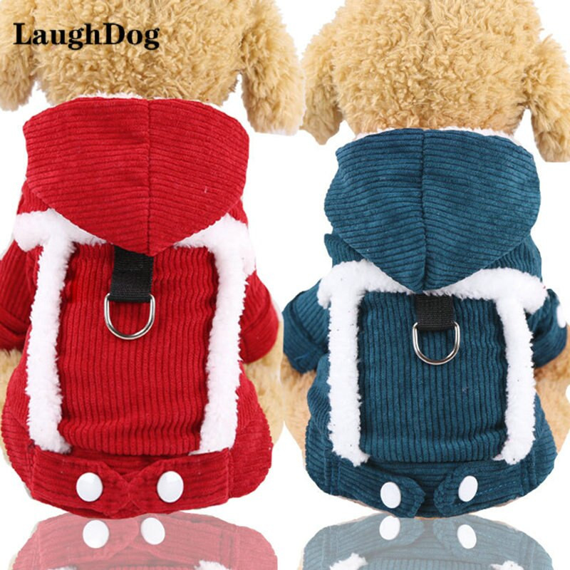 Teplé zimné oblečenie pre psov, hrubší flísový overal so štyrmi nohavicami pre malé psy, oblečenie pre šteniatka, mikiny s kapucňou, manšestrové oblečenie pre domáce zvieratá, čivava