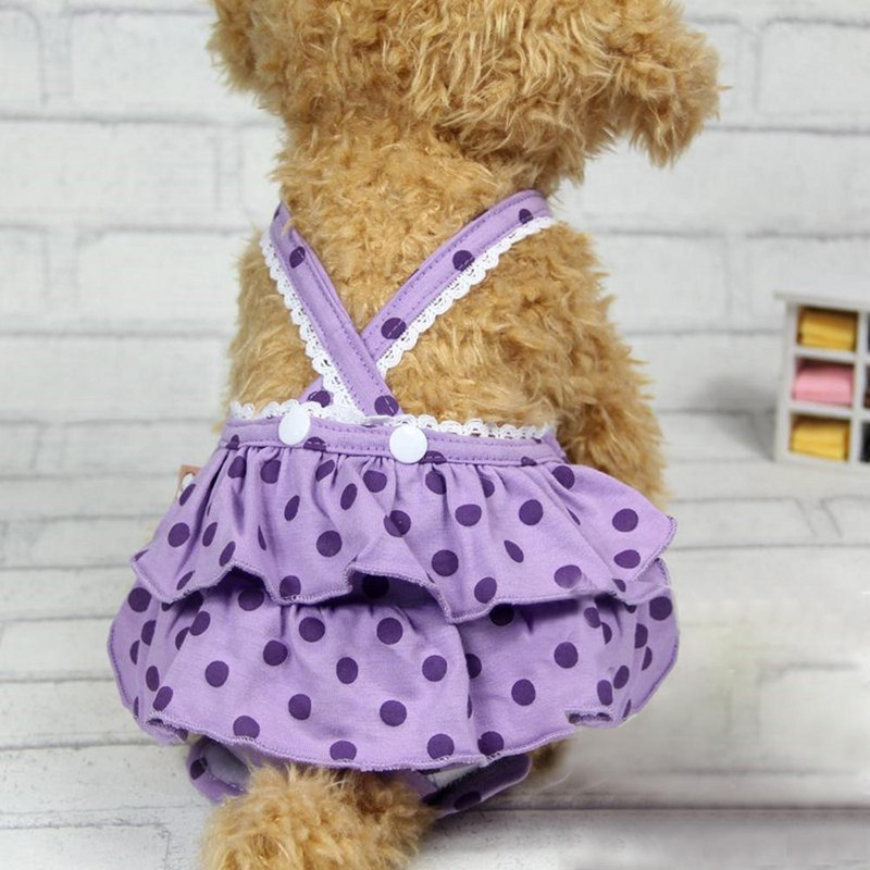 Chiloți pentru câini pentru animale de companie Cureaua sanitară reglabilă pentru câini Lenjerie de corp cu imprimeu cu puncte Scutece Pantaloni fiziologici Pantaloni scurți pentru cățeluș Livrare prin picătură 2019