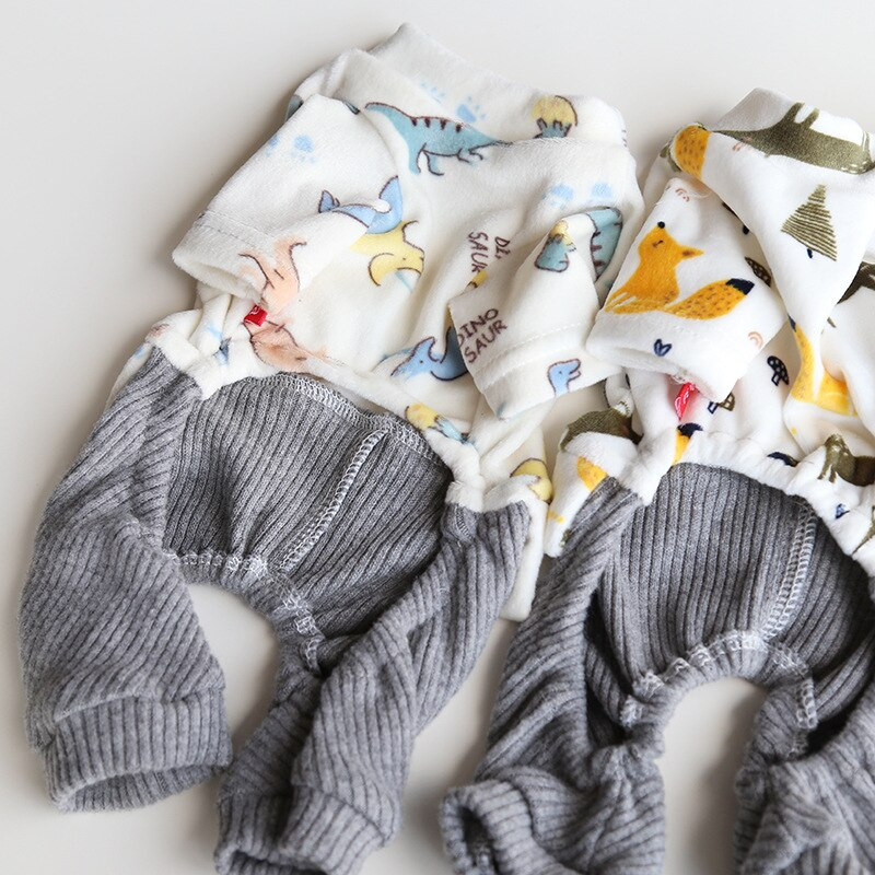 Oblečenie pre domáce zvieratá so štyrmi nohami, jeseň a zima, stredne veľké a malé psy, teplá mikina s roztomilým vzorom a sladkým overalom, mačiatko, šteňa, pyžamo, pudel