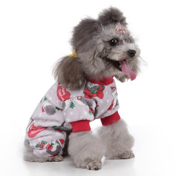 Γελοιογραφία Pet Dog Jumpsuit Στολή Puppy Cat Dog Χριστουγεννιάτικα ρούχα για σκύλους Μαλακό πουλόβερ λουρίδα πουκάμισου σκύλου με μισό ψηλό γιακά Ρούχα σκύλου