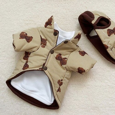 Lemmikloomade moevest sügistalv keskmine väike koerariided armas kapuuts Palus ärevusmantel magus särk Kassipoeg kutsikas soe jope puudel