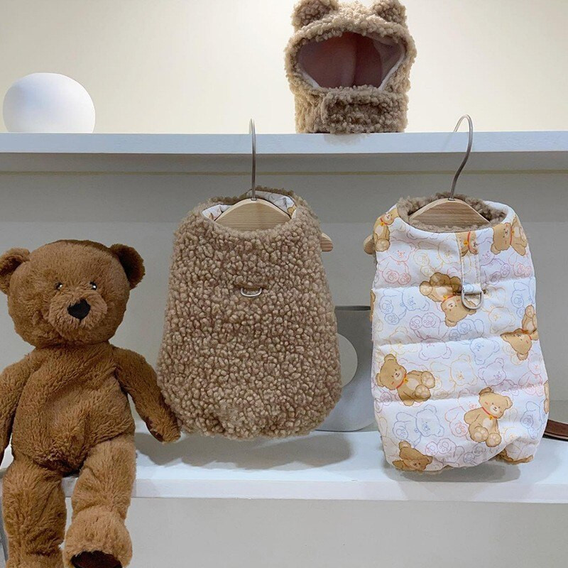 Lemmikloomade moevest sügistalv keskmine väike koerariided armas kapuuts Palus ärevusmantel magus särk Kassipoeg kutsikas soe jope puudel