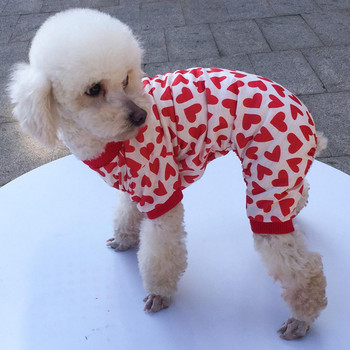 Άνετη φόρμα σκύλου Ολόσωμη φόρμα καλοκαιρινά ρούχα για σκύλους Κοντό μανίκι στρογγυλή λαιμόκοψη Μικρά ρούχα για σκύλους καλοκαιρινά ρούχα ύπνου