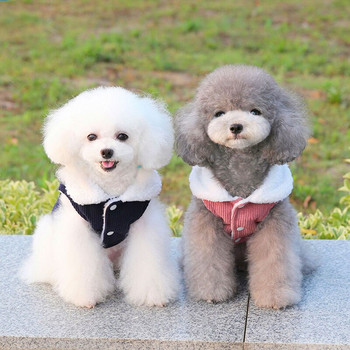 Pet Φθινοπωρινό Χειμώνα Ζεστό Βαμβακερό Γιλέκο Puppy Dog Κοτλέ Παχύ Βαμβακερό Παλτό Ρούχα για Μικρά Μεσαία Σκυλιά Puppy Jacket