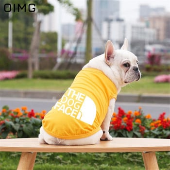 OIMG 100% памучни дрехи за кучета Ризи със забавни букви Големи големи кучета Летни домашни котки Ризи за френски булдог Померанско куче