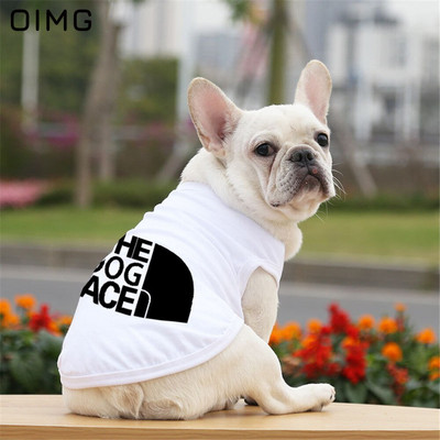 OIMG 100% памучни дрехи за кучета Ризи със забавни букви Големи големи кучета Летни домашни котки Ризи за френски булдог Померанско куче
