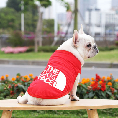 OIMG 100% puuvillased riided koertele Naljaka kirjaga suur suur koerasärk Suvised lemmikloomakassi Prantsuse buldogi Pommeri koera särgid