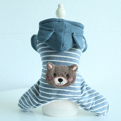 Triibulise disainiga koeraülikond Ropa Gato sügise ja talve uusimad rohelised roosad värvid Neljajalgsed lemmikloomade kombinesoonid Koerariided Koeraülikond