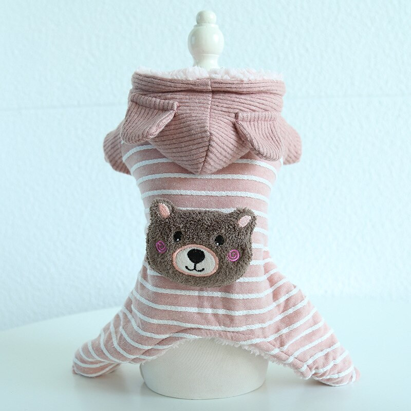 Triibulise disainiga koeraülikond Ropa Gato sügise ja talve uusimad rohelised roosad värvid Neljajalgsed lemmikloomade kombinesoonid Koerariided Koeraülikond