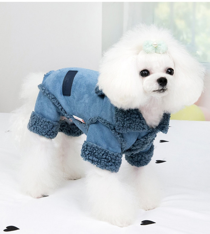 Teplý zimný overal pre psov, flísové kvalitné oblečenie pre šteniatka, plyšové oblečenie, semišové kabáty pre psov, 2 farby
