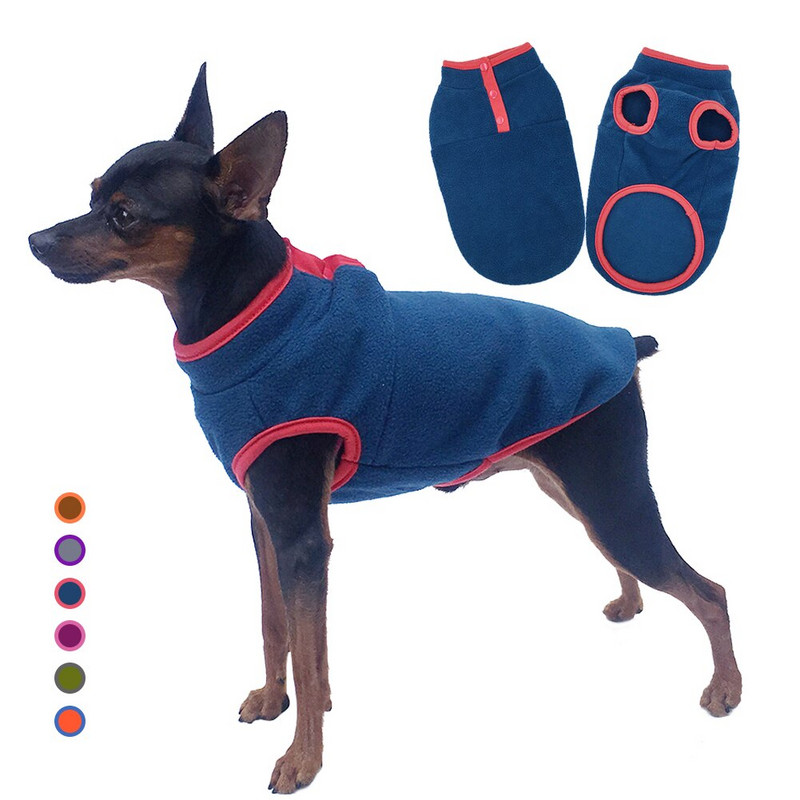 Armsad fliisist lemmikloomariided ühevärvilised soe koera T-särk kampsun sügistalvine paks kassivest väikestele keskmistele koertele varrukas koeravest