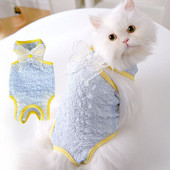 Mėlynas šuns atkūrimo kostiumas naminiams gyvūnėliams vasariniai pižamos 3D drugelis Seersucker kombinezonas mažam šuniui ropa jorkšyras