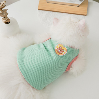 Μικρό και μεσαίο σκύλο Ρούχα για κατοικίδια για άνοιξη και καλοκαίρι Χαριτωμένο μπλουζάκι για κατοικίδια Teddy Bear Cute Bear Hit Χρώμα γιλέκο γάτας