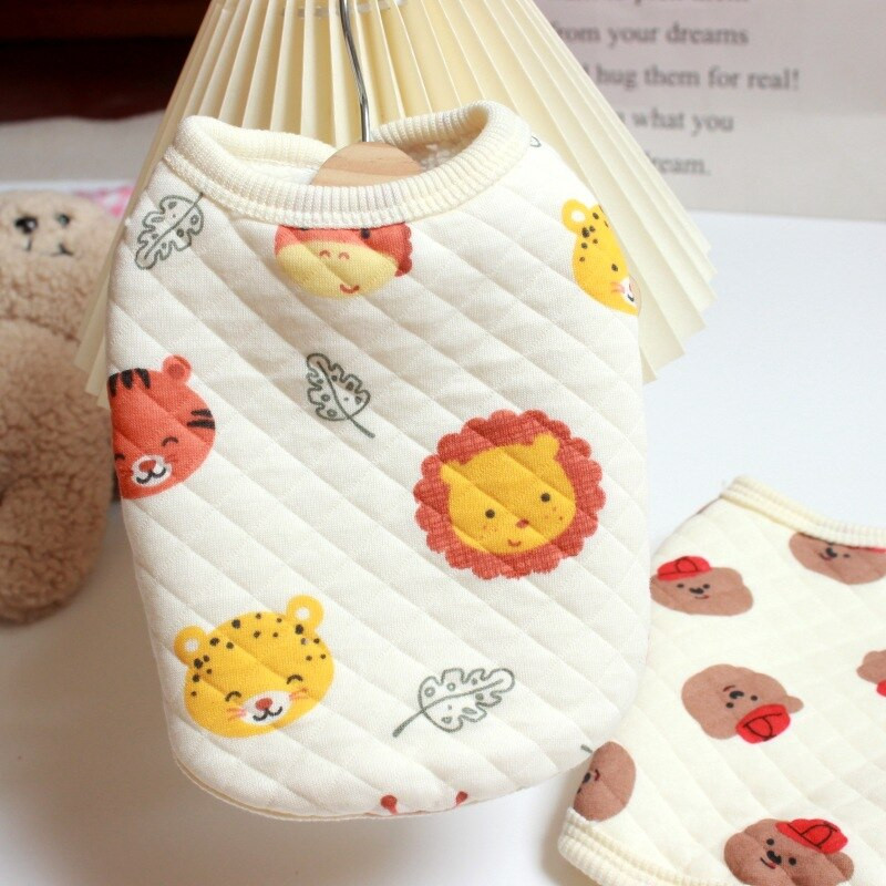 INS Îmbrăcăminte pentru animale de companie Cute Bear Plus Vestă de catifea Toamnă și iarnă Vestă pentru câini Ursuleț de pluș Pisică Vestă de iarnă Cățeluș Câine Manta din bumbac Articol pentru animale de companie