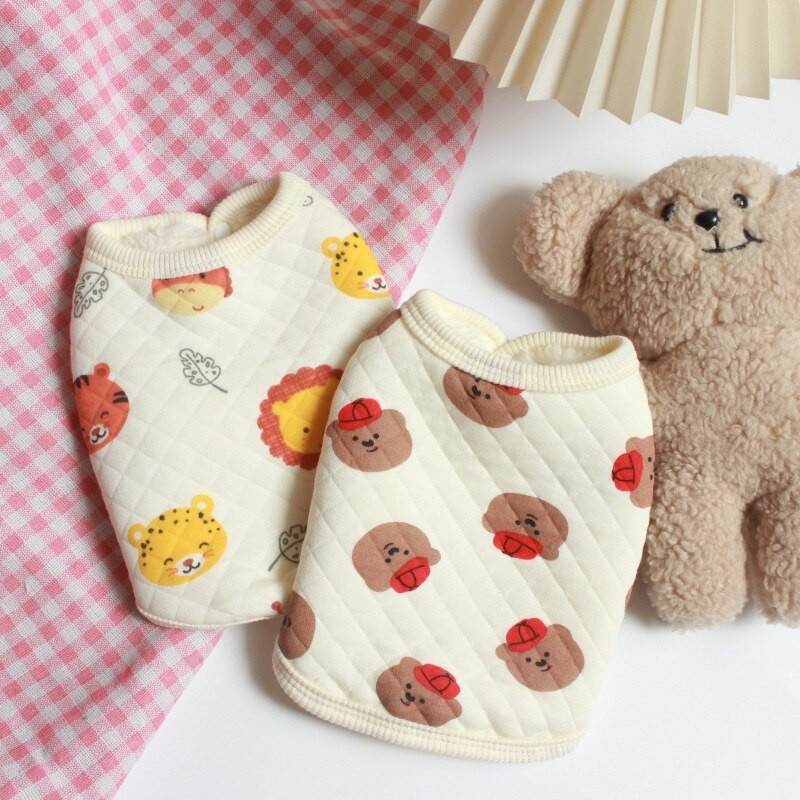 INS Îmbrăcăminte pentru animale de companie Cute Bear Plus Vestă de catifea Toamnă și iarnă Vestă pentru câini Ursuleț de pluș Pisică Vestă de iarnă Cățeluș Câine Manta din bumbac Articol pentru animale de companie