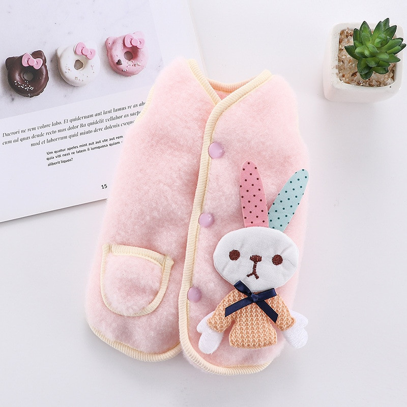 Vestă pentru animale de companie drăguță păpușă toamnă iarnă haină de pluș haine pentru câini mici cățeluș pisoi pijamale calde pisică pulover gros pudel chihuahua pugs