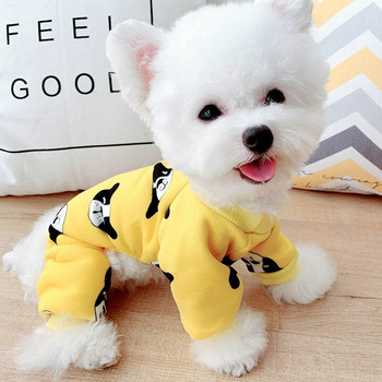 Χαριτωμένα μοτίβα σχεδιαστής Dog Kawaii Ρούχα για Pomeranian Winter Warm Dog Snowsuit Four Legs Στολή για κουτάβι Πιτζάμες για κατοικίδια