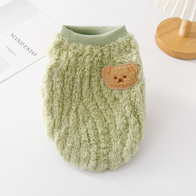 Meškos vilnos megztinis naminiams gyvūnėliams Mieli banguoti dvipusiai šuniuko kačiuko paltai Megztinis mažiems ir vidutiniams šunims katėms šilta žiemos apranga