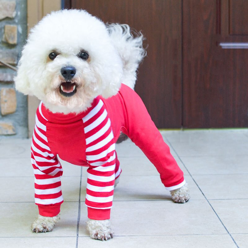 Μαλακή βαμβακερή πιτζάμες για σκύλους Onesie Φθινοπωρινή ελαστική φόρμα σκυλιών για μικρά σκυλιά Puppy Bichon Yorkie Shih Tzu Ρούχα σκύλου με 4 πόδια