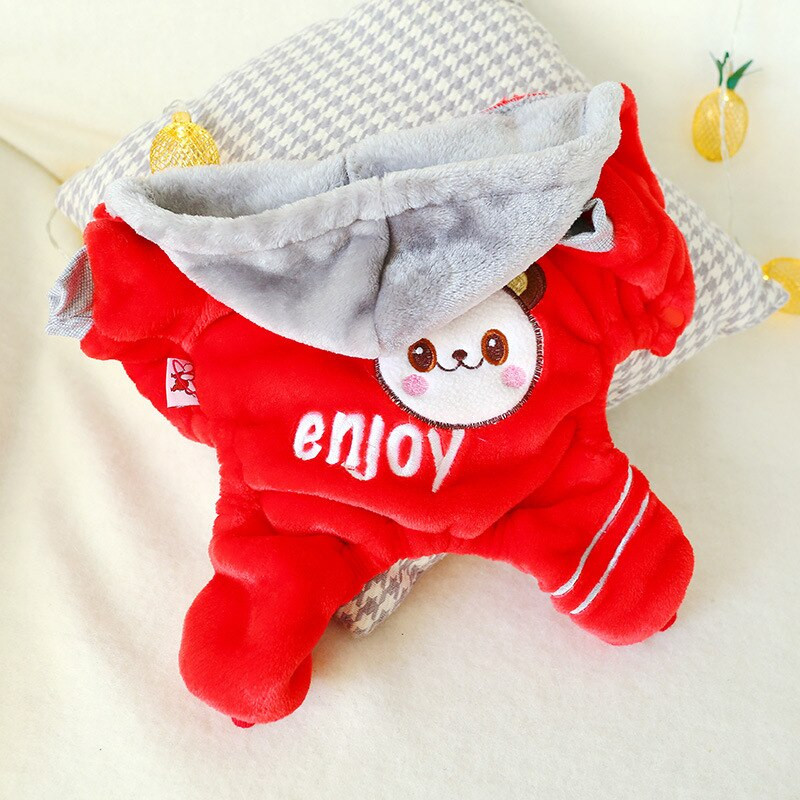 Šiltas naminių gyvūnėlių kombinezonas Rudens žiema Vidutinis Mažas Šuniui Drabužiai Mielas Raštas Madingas Megztinis Kačiukas Šuniukas Kawaii Pižama Pudelis Yorkie