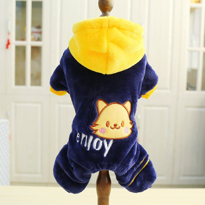 Šiltas naminių gyvūnėlių kombinezonas Rudens žiema Vidutinis Mažas Šuniui Drabužiai Mielas Raštas Madingas Megztinis Kačiukas Šuniukas Kawaii Pižama Pudelis Yorkie