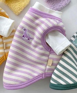 Χαριτωμένο γιλέκο δεινοσαύρων Χειμερινά ρούχα για σκύλους Ριγέ παλτό σκύλου Μπουφάν Litter Dog fleece Ζεστό πουλόβερ Hoody Ρούχα για κατοικίδια Ropa Perro