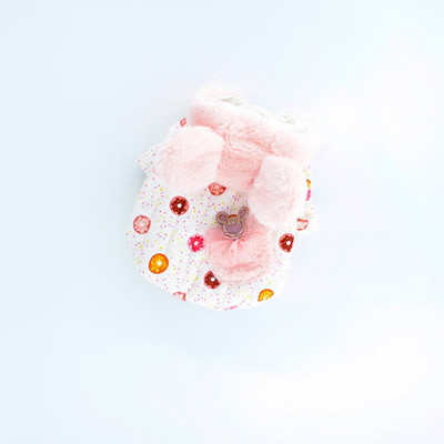 Väike koer riided Sügistalv soe kombinesoon kass armas multikas villane kampsun kutsikas mood paks kapuuts Yorkshire puudli buldog