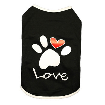 Cute Paw Printed Heart Love Design Dog Vest Дрехи Мека лятна риза за кучета Puppy Dog Аксесоари Тениска Жилетка за домашни любимци Дрехи