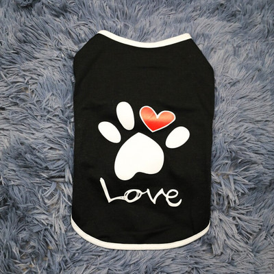 Armsa käpaga trükitud südame armastus Disain Koeravesti riided Pehme suvine koerasärk Kutsika Koera Aksessuaarid T-särk Lemmiklooma Vest Rõivad Riided