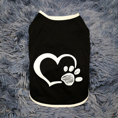 Armsa käpaga trükitud südame armastus Disain Koeravesti riided Pehme suvine koerasärk Kutsika Koera Aksessuaarid T-särk Lemmiklooma Vest Rõivad Riided