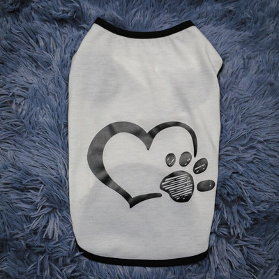 Armsa käpaga trükitud südame armastus Disain Koeravesti riided Pehme suvine koerasärk Kutsika Koera Aksessuaarid T-särk Lemmiklooma Vest Rõivad Riided