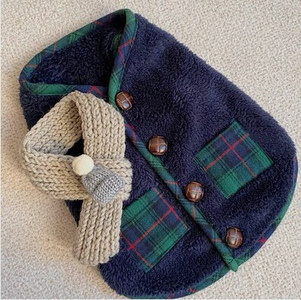 Χειμωνιάτικα χοντρά ζεστά ρούχα για σκύλους κατοικίδιων ζώων Μασίφ καρό παλτό για κουτάβι με κουκούλα από βαμβακερό φλις παλτό για γιλέκο σκύλου γάτας Ρούχα για κατοικίδια Τσιουάουα