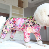 Lemmikloomakoera kombinesoon, õhuke kodukandmine puhtast puuvillast kutsikariided, kaitsvad kõhtu pidžaamad väikestele koertele Chihuahua puudliga trükitud kombinesoonid