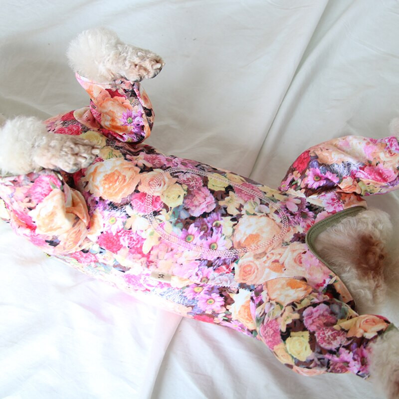 Lemmikloomakoera kombinesoon, õhuke kodukandmine puhtast puuvillast kutsikariided, kaitsvad kõhtu pidžaamad väikestele koertele Chihuahua puudliga trükitud kombinesoonid