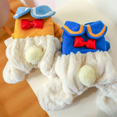 Domáce zvieratá Roztomilý overal Jeseň Zima Stredný Malý Pes Štyri nohy Oblečenie Teplý Vlnený Sladký Kostým Mačiatko Šteniatko Roztomilé Pyžamo Čivava