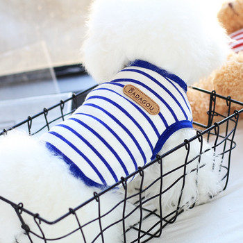 Καλοκαιρινά ρούχα για κουτάβια για κατοικίδια Σκύλος Καλοκαιρινό λεπτό ριγέ βαμβακερό αναπνεύσιμο γιλέκο ιδρώτα σχεδιαστής ρούχα για σκύλους προμήθειες σκύλων