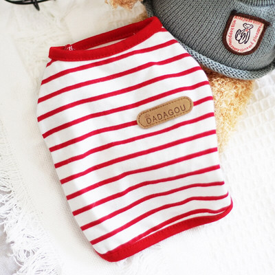 Suvised lemmikloomade kutsikate riided koertele suvised õhukesed triibulised puuvillased hingavad higivested Disaineriided väikestele koertele Koeratarbed