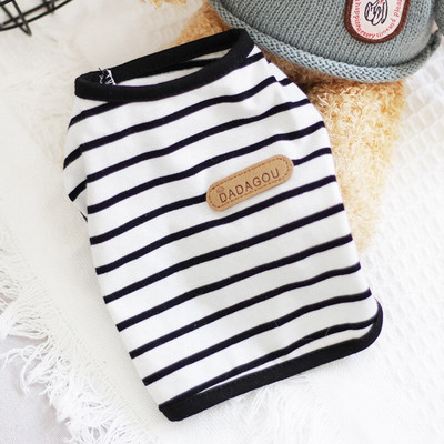 Suvised lemmikloomade kutsikate riided koertele suvised õhukesed triibulised puuvillased hingavad higivested Disaineriided väikestele koertele Koeratarbed